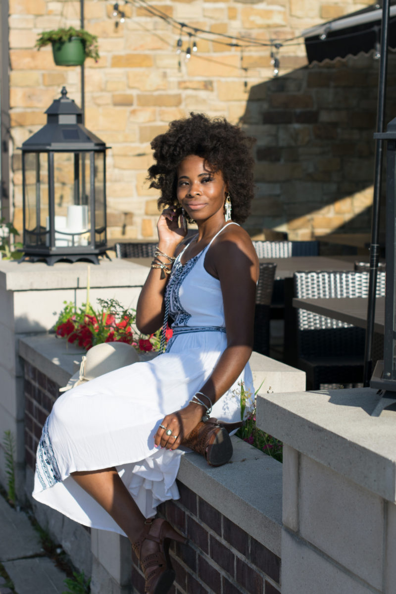 White Embroidered Midi Dress - All the Ambience by Amber Shannon