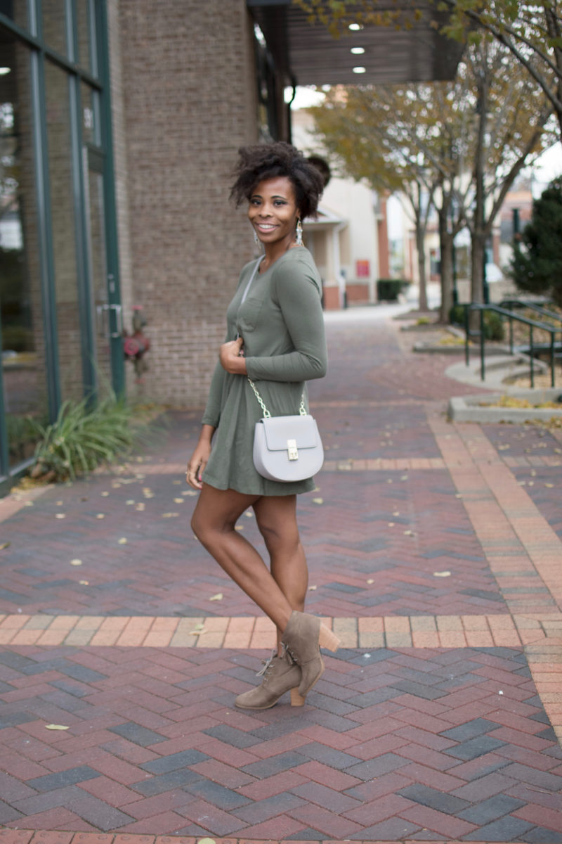 Olive Green Knit Dress