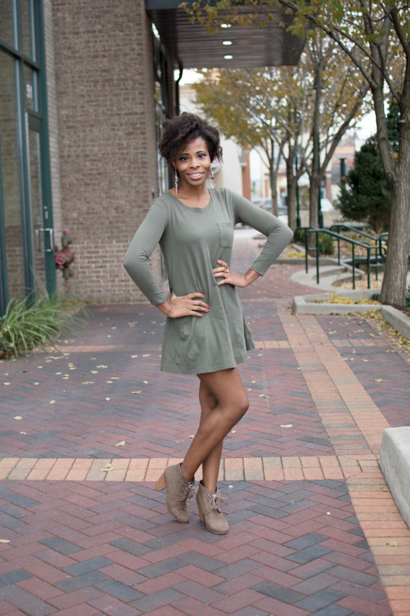 Olive Green Knit Dress