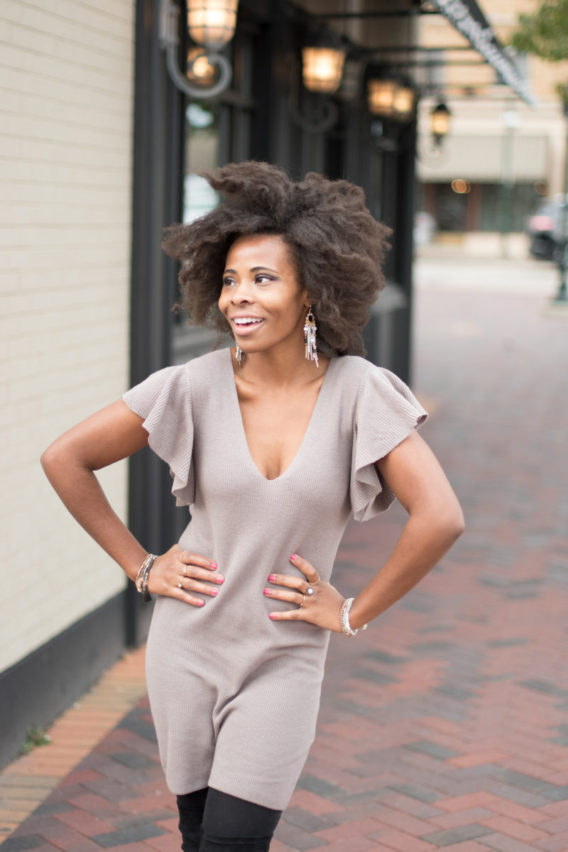 taupe sweater dress