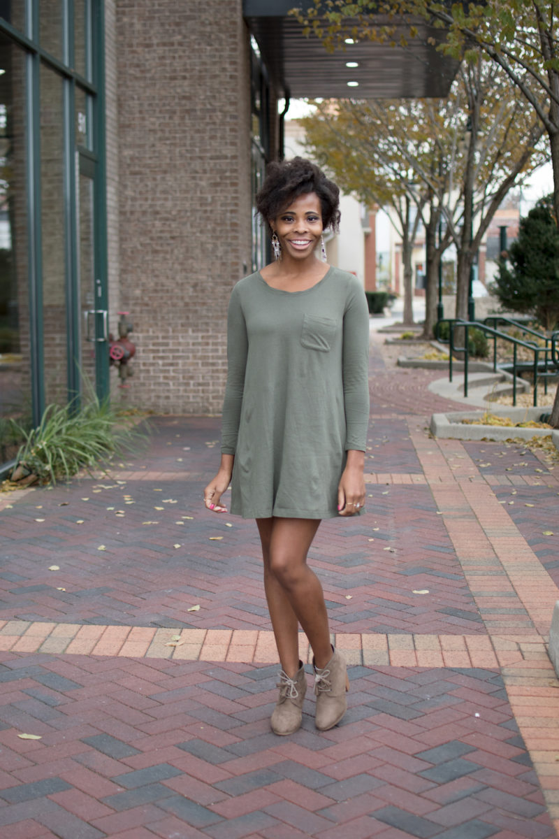 Olive Green Knit Dress