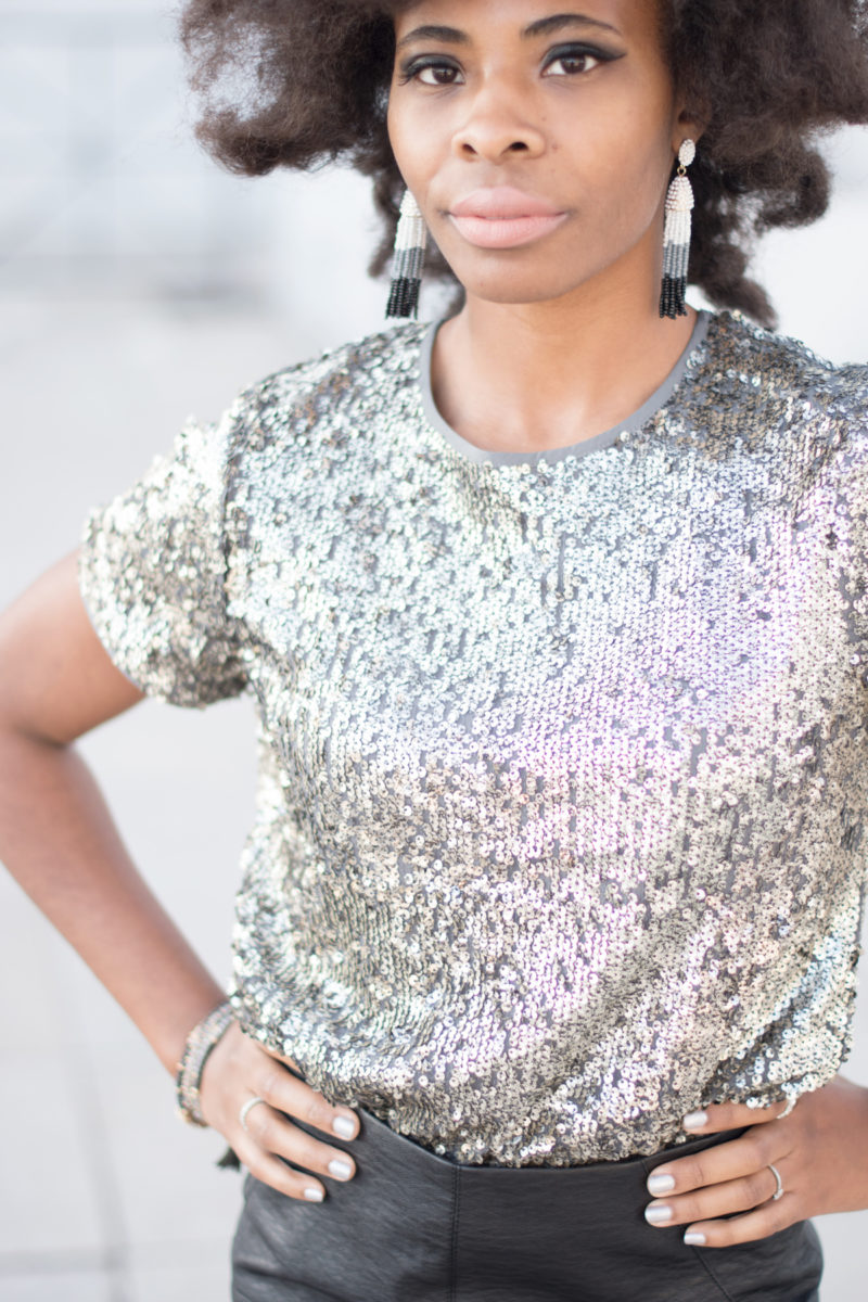 New Year Eve Party Style: Silver Sequin Tee