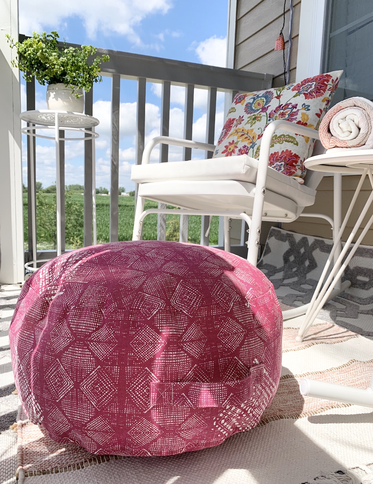 Pink Outdoor Pouf