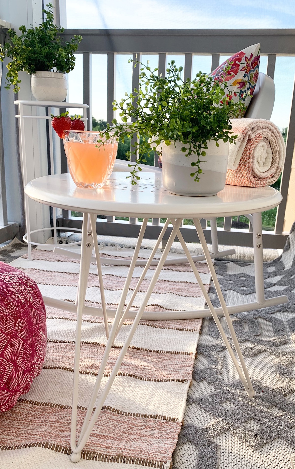 White Outdoor Accent Table