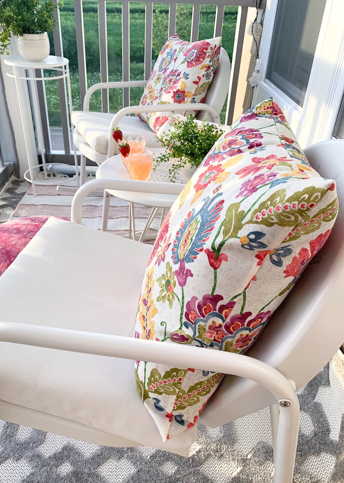 Multicolor Floral Print Outdoor Pillows