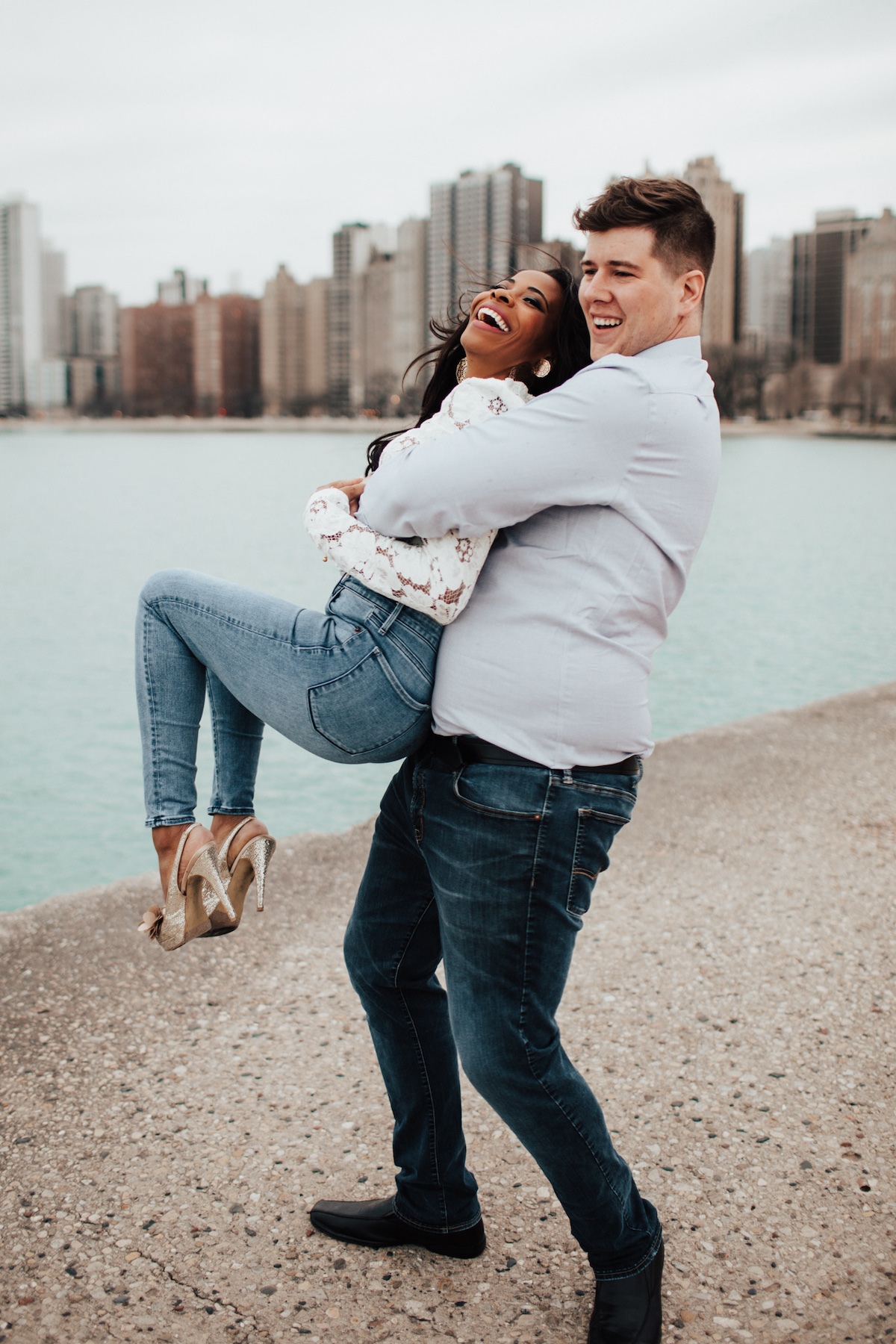 Chicago Engagement Photo Pose