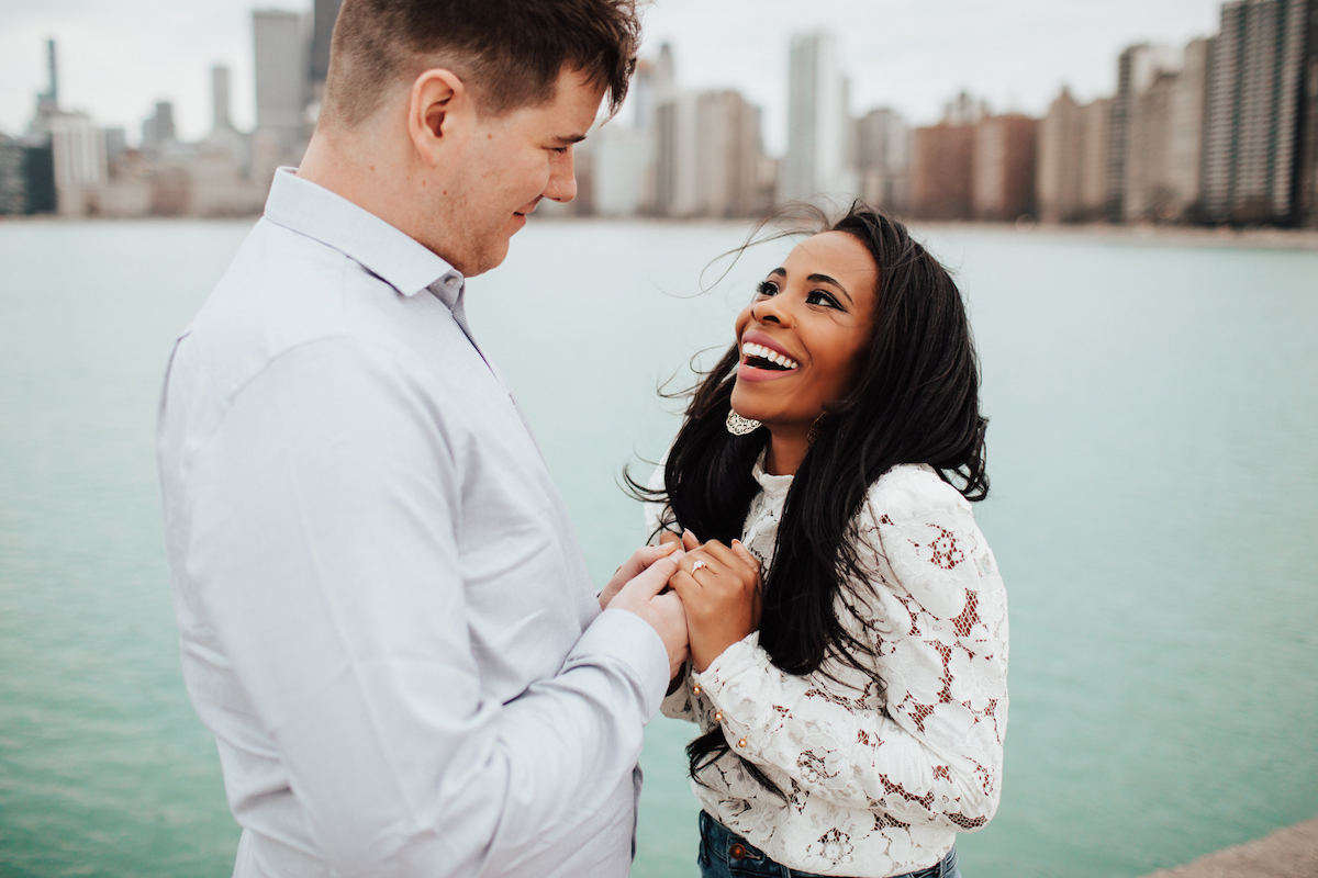 Chicago Engagement Photo Pose