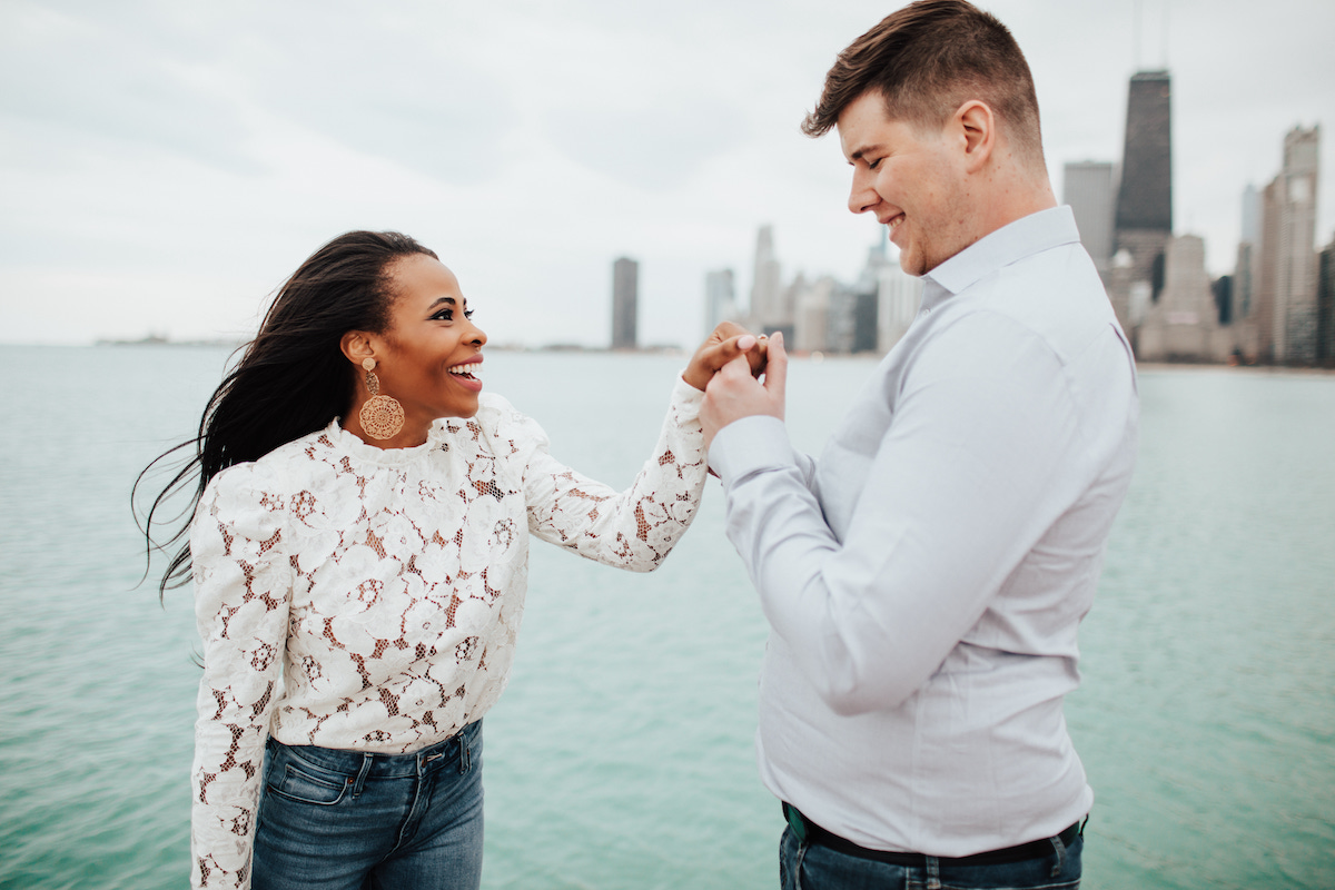 Chicago Engagement Photo Pose